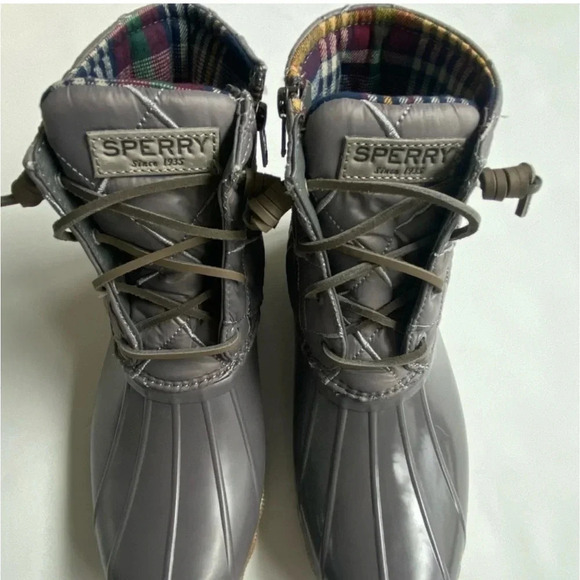 New Sperry Top sider Saltwater STS85830 women's duck boots Nylon Quilt Grey - Picture 10 of 14
